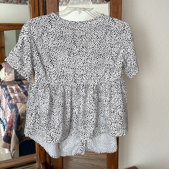 SHEIN blouse black/white Polka dot - Picture 2 of 6
